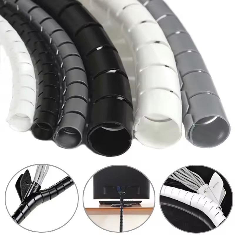 Cable Lock Flexible - 2M/1M Flexibele Spiraalkabel Draadbeschermer Kabelorganizer Computer