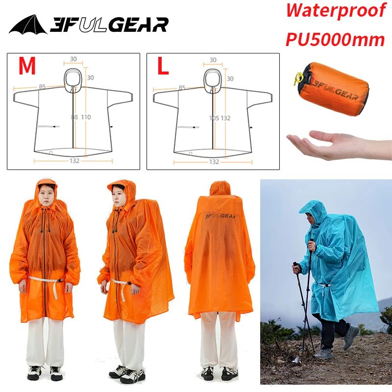 Cycling Rain Jacket Commute - 3F UL GEAR Rits Regenjas 15D