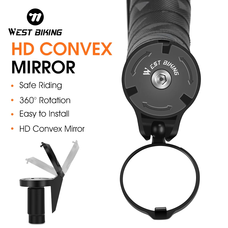 Mirror Handlebar Convex - West Biking Fiets Achteruitkijkspiegel Stuur Eindspiegel