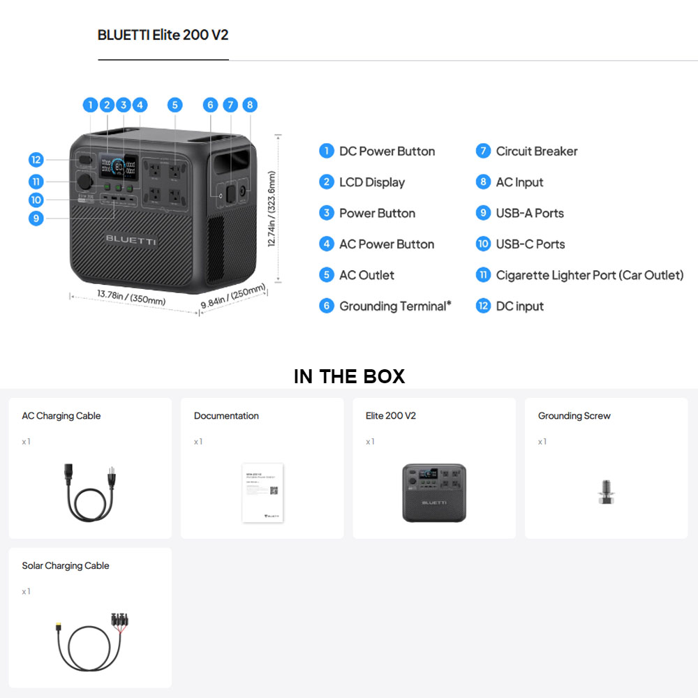 【Renew】BLUETTI Elite 200 V2 dr - Usb Charger Dynamo recensie en prijs